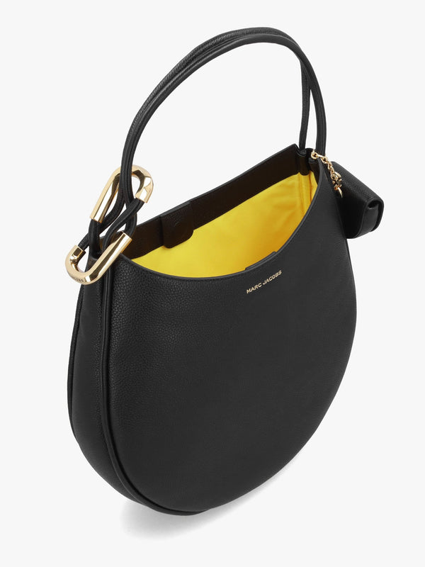 The Large Dual Black Leather Hobo Bag
