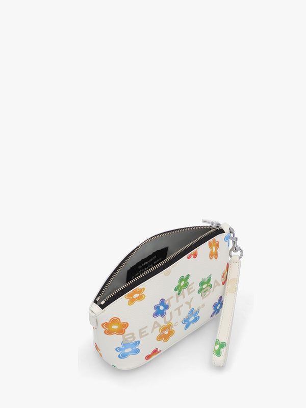 The Wild Daisy White Multi Leather Beauty Bag