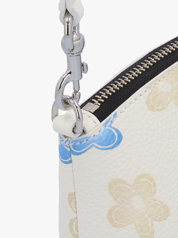 The Wild Daisy White Multi Leather Beauty Bag