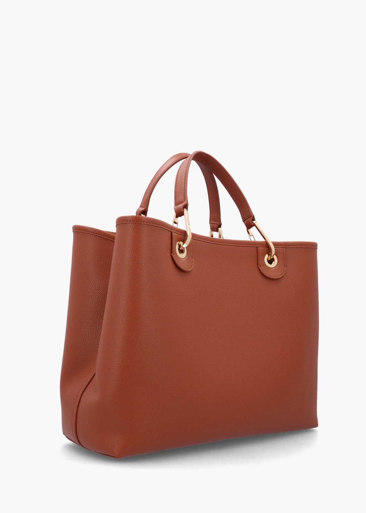 Cuoio Rosso Pebbled Shopper With Pouch