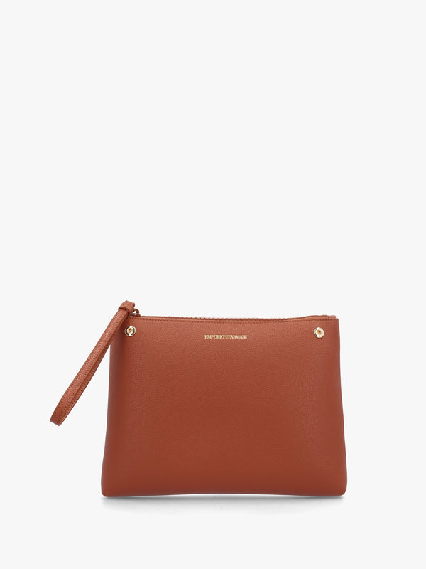Cuoio Rosso Pebbled Shopper With Pouch