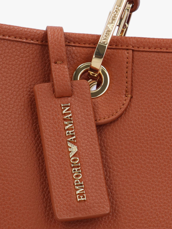 Cuoio Rosso Pebbled Shopper With Pouch