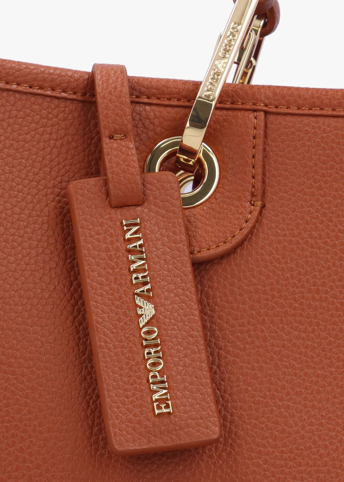 Cuoio Rosso Pebbled Shopper With Pouch