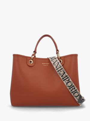 Cuoio Rosso Pebbled Shopper With Pouch