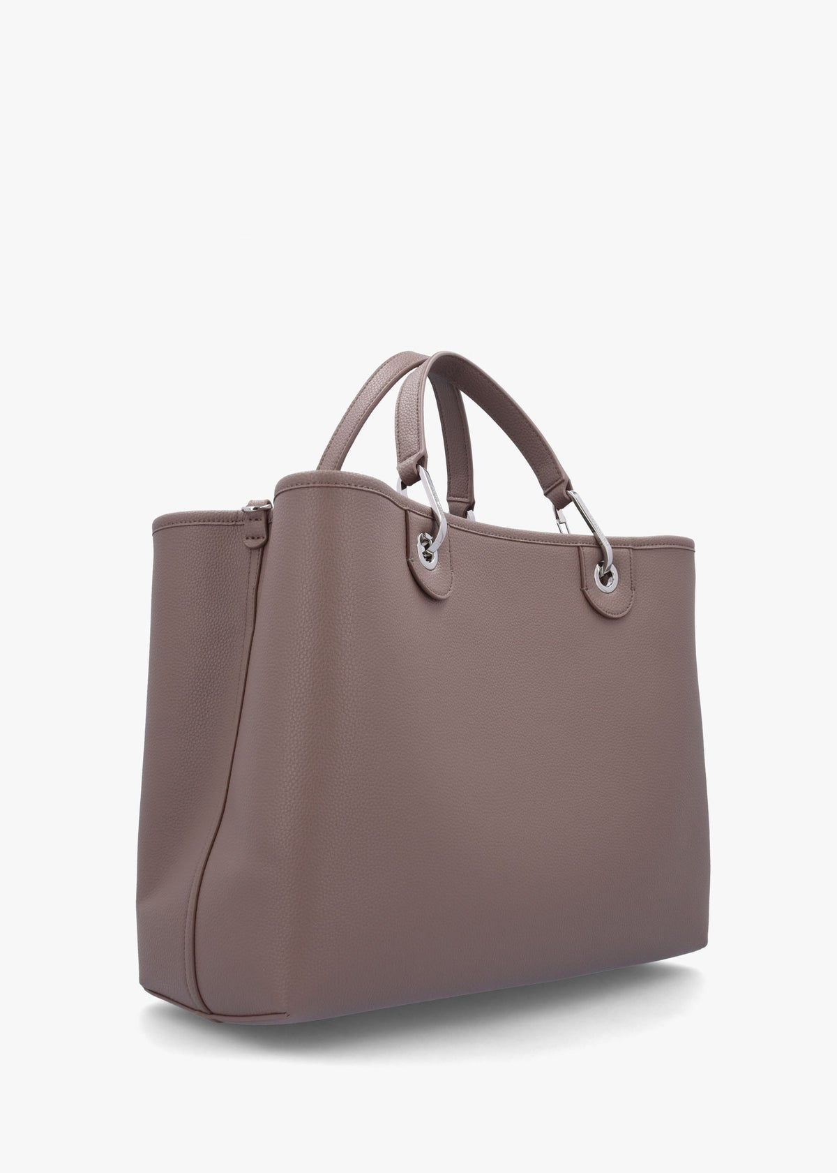 Taupe Pebbled Shopper With Pouch