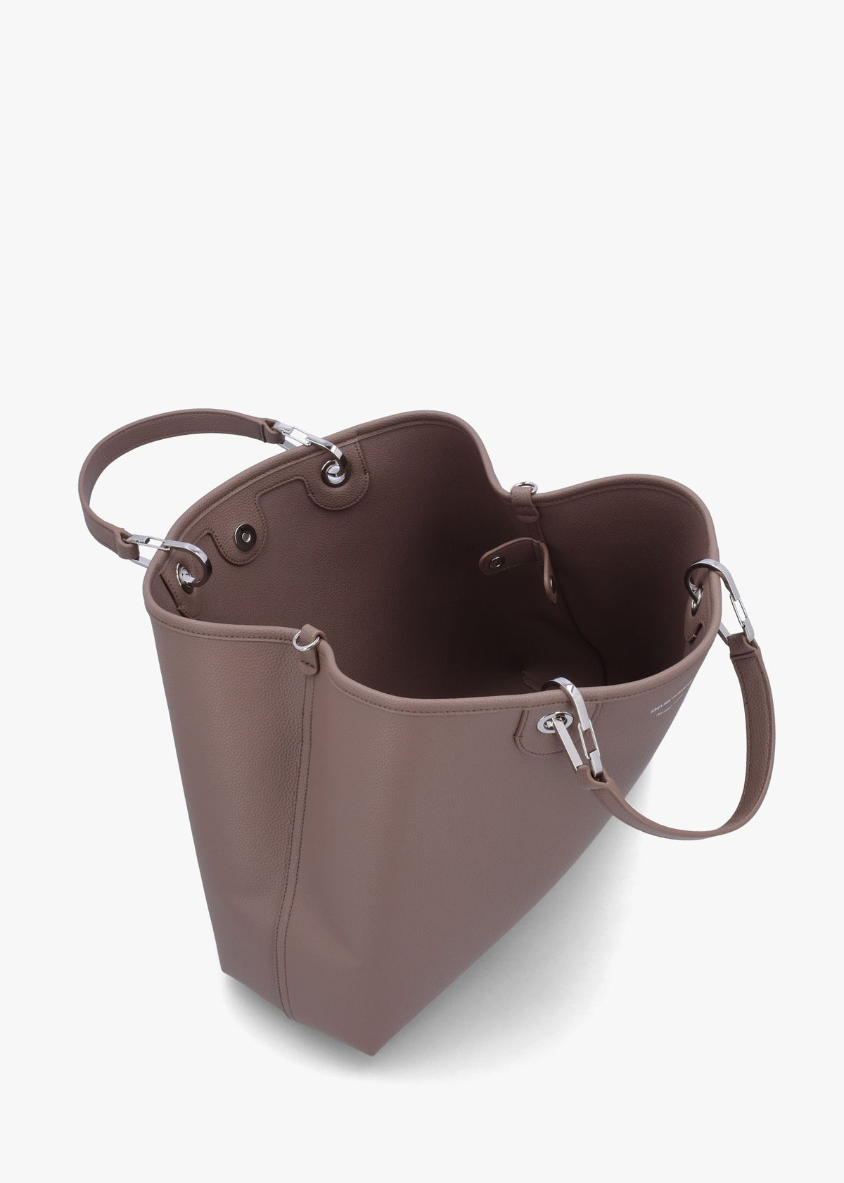 Taupe Pebbled Shopper With Pouch