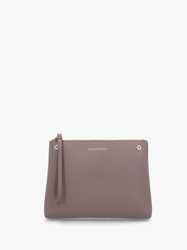 Taupe Pebbled Shopper With Pouch