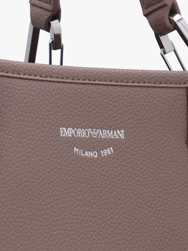 Taupe Pebbled Shopper With Pouch