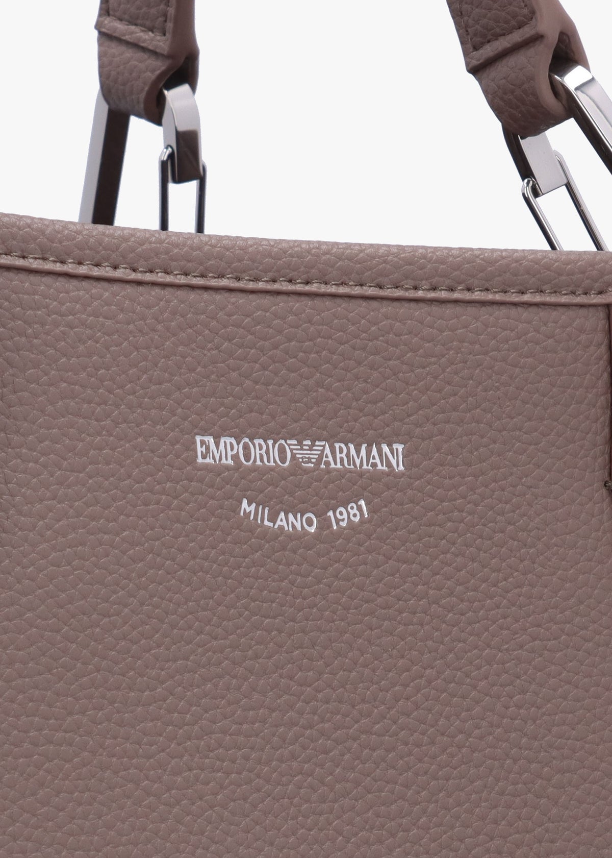 Taupe Pebbled Shopper With Pouch
