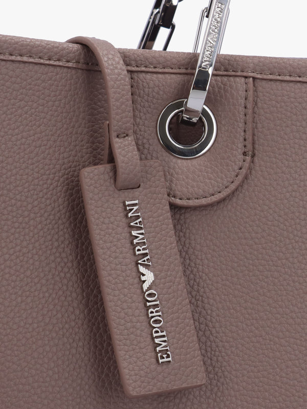 Taupe Pebbled Shopper With Pouch