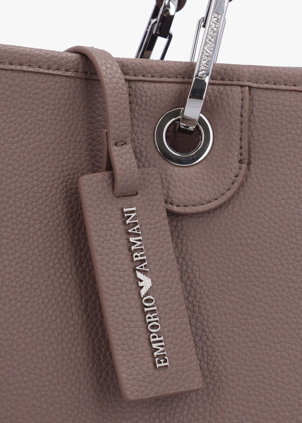 Taupe Pebbled Shopper With Pouch