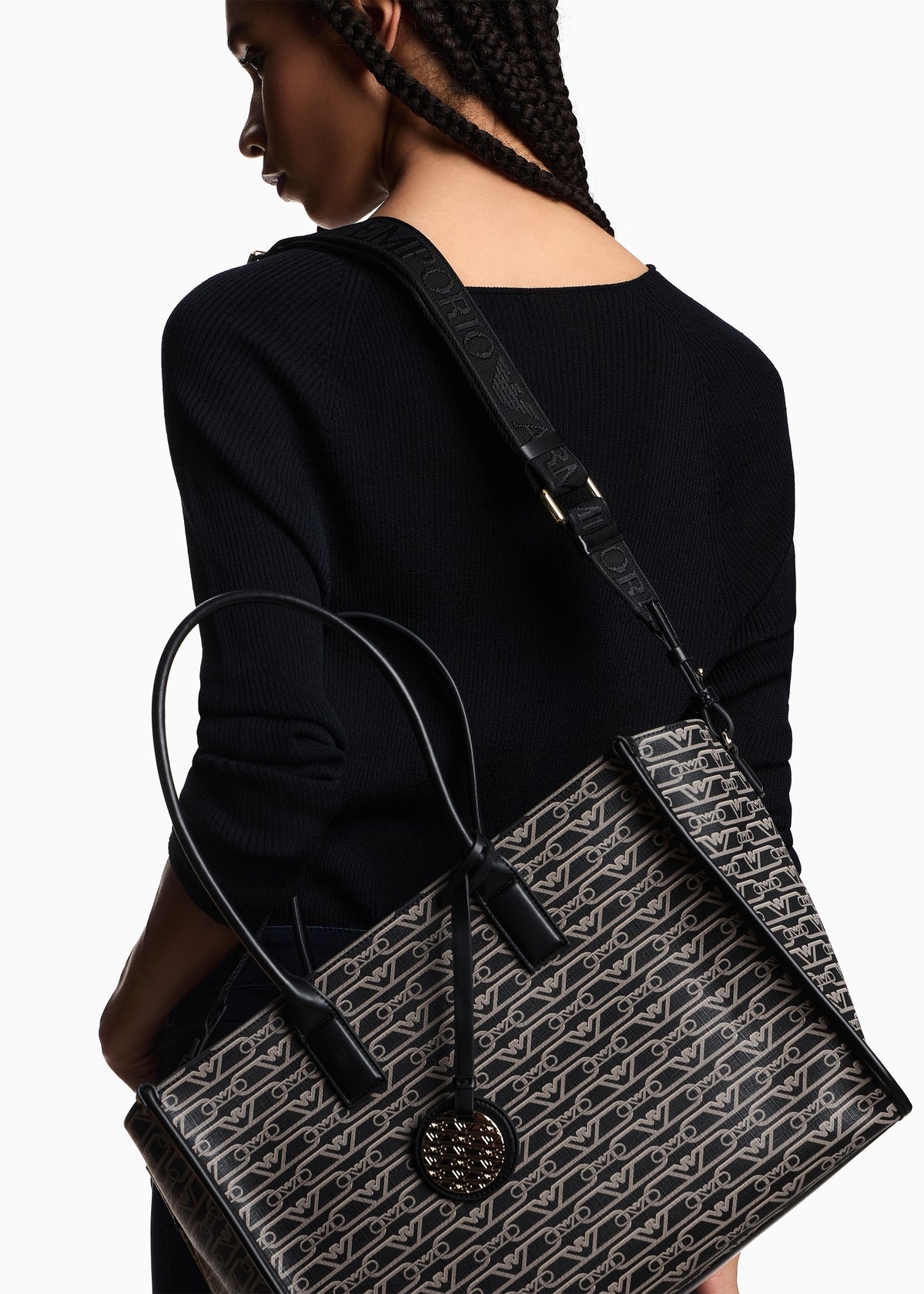 Nero Ecru Monogram Tote Bag