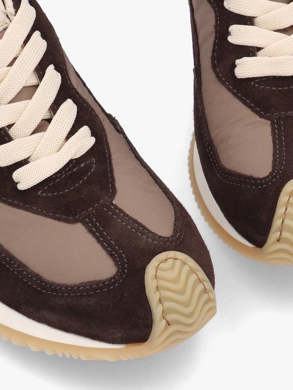 Movie Brown Suede & Nylon Runner Trainers