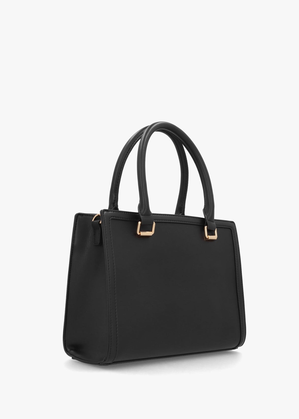 Chain Logo Nero Leather Tote Bag