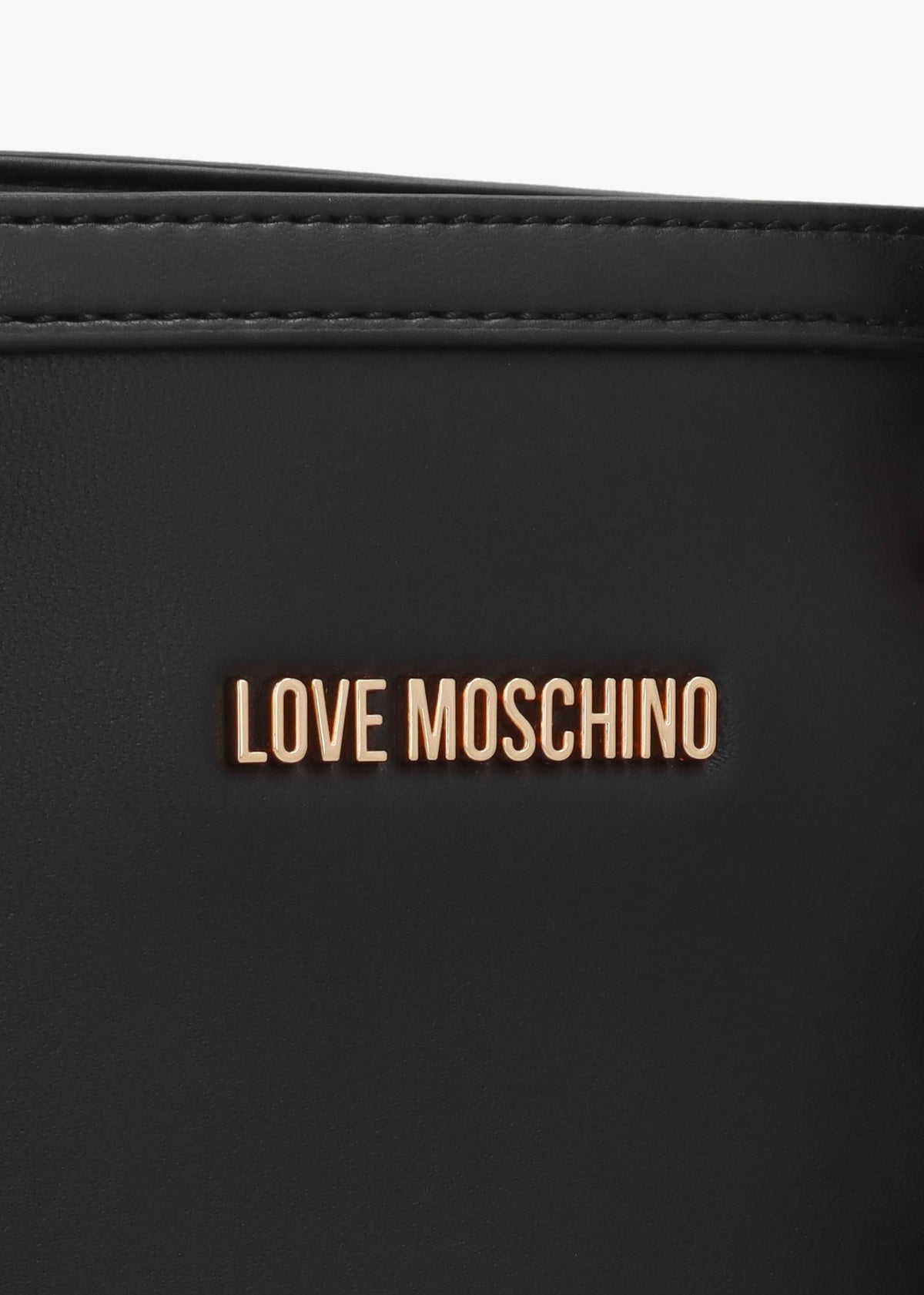 Chain Logo Nero Leather Tote Bag