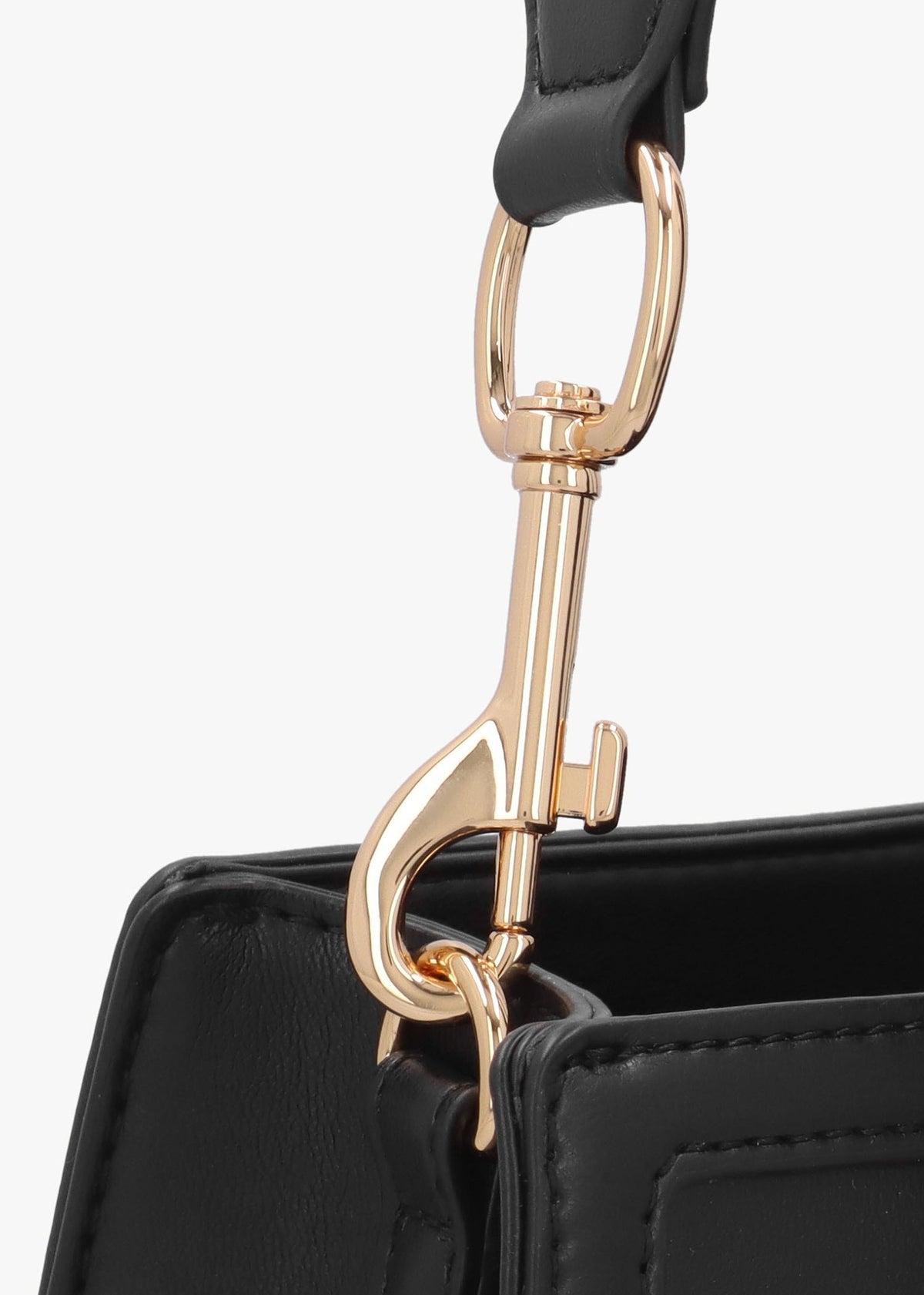 Chain Logo Nero Leather Tote Bag