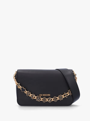 Chain Logo Nero Flapover Cross-Body Bag