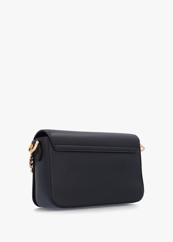Chain Logo Nero Flapover Cross-Body Bag