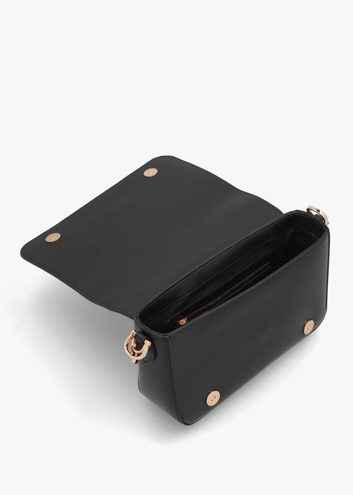 Chain Logo Nero Flapover Cross-Body Bag