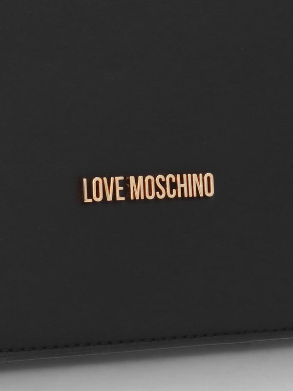 Chain Logo Nero Flapover Cross-Body Bag