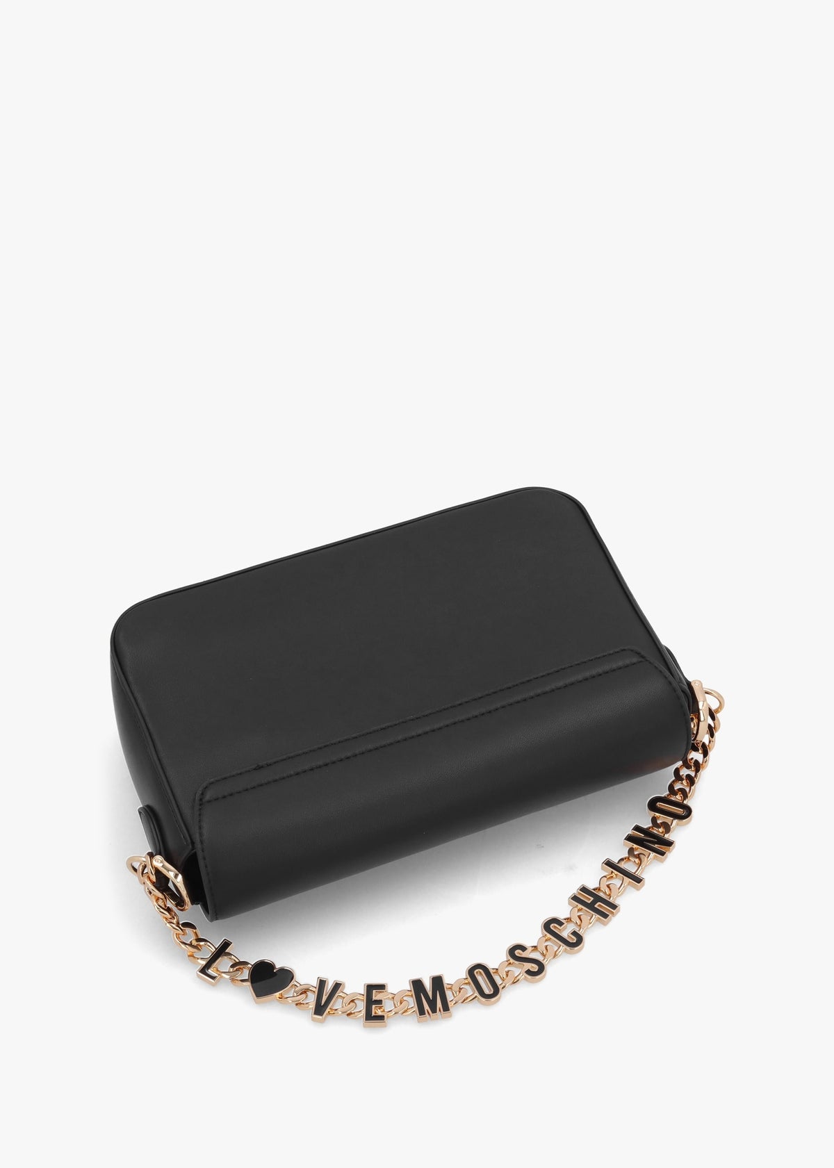 Chain Logo Nero Flapover Cross-Body Bag
