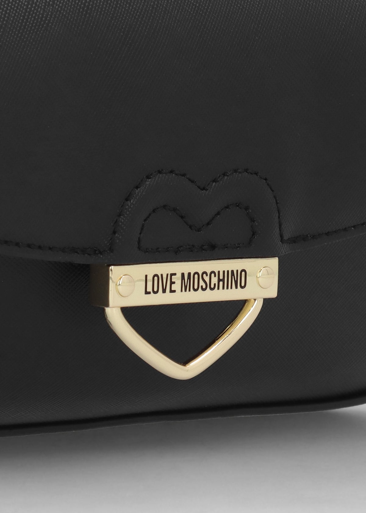 Saffiano Heart Nero Cross-Body Bag