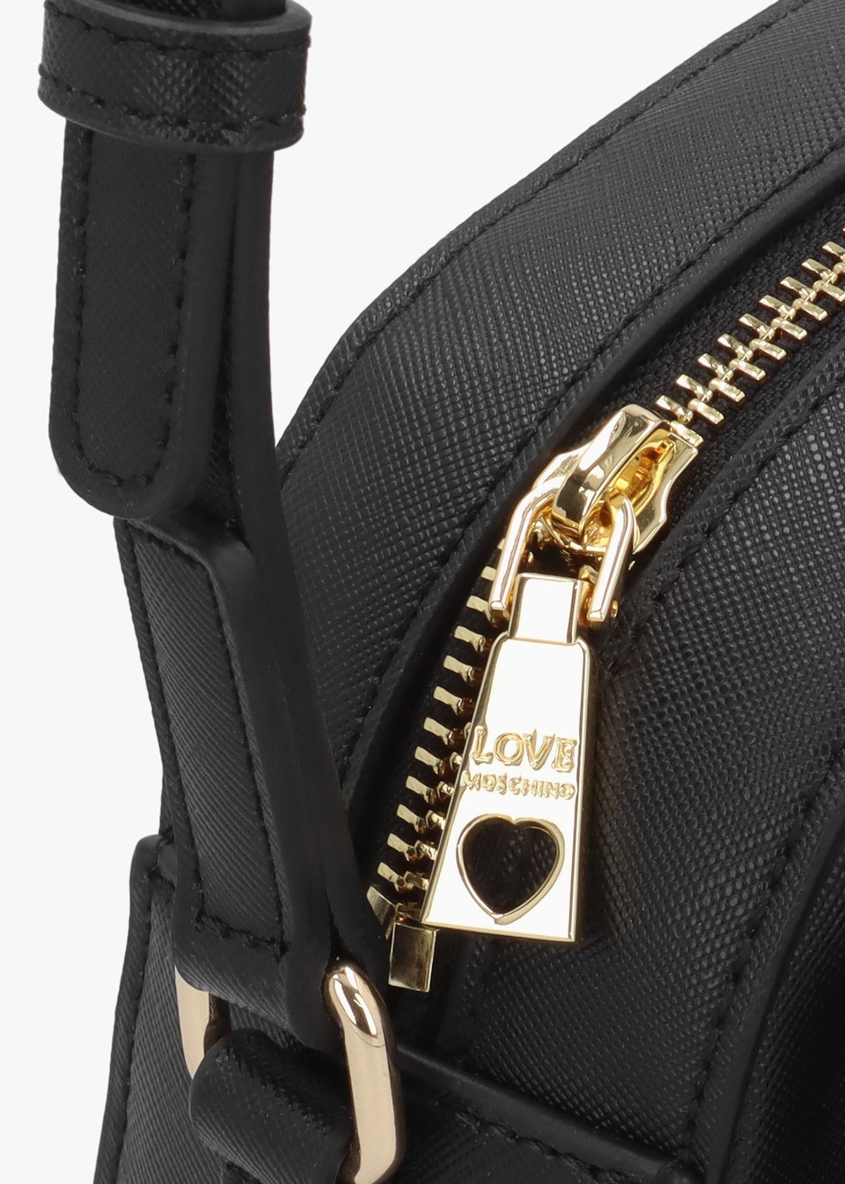 Saffiano Heart Nero Cross-Body Bag