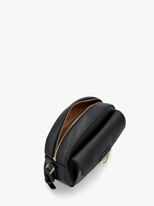Saffiano Heart Nero Cross-Body Bag