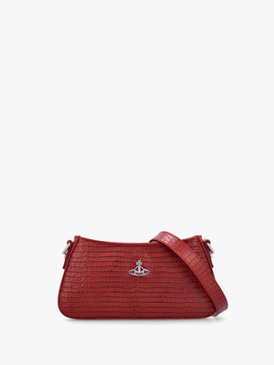Tasha Mini Croc Embossed Red Leather Shoulder Phone Bag