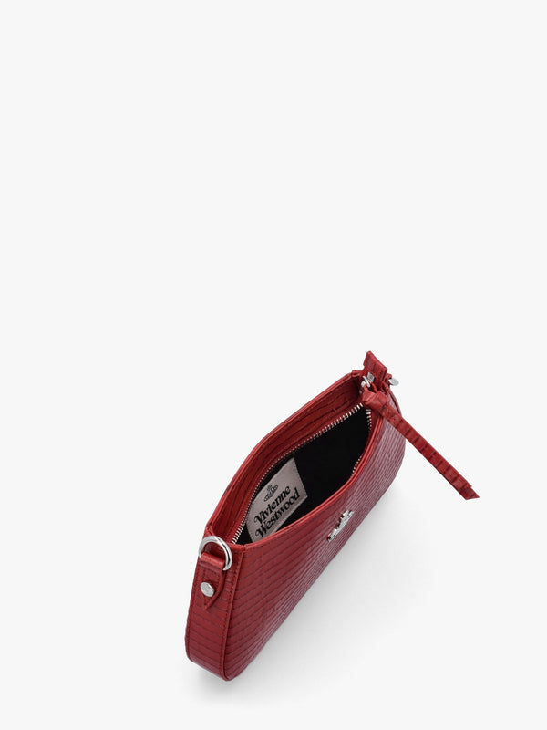 Tasha Mini Croc Embossed Red Leather Shoulder Phone Bag