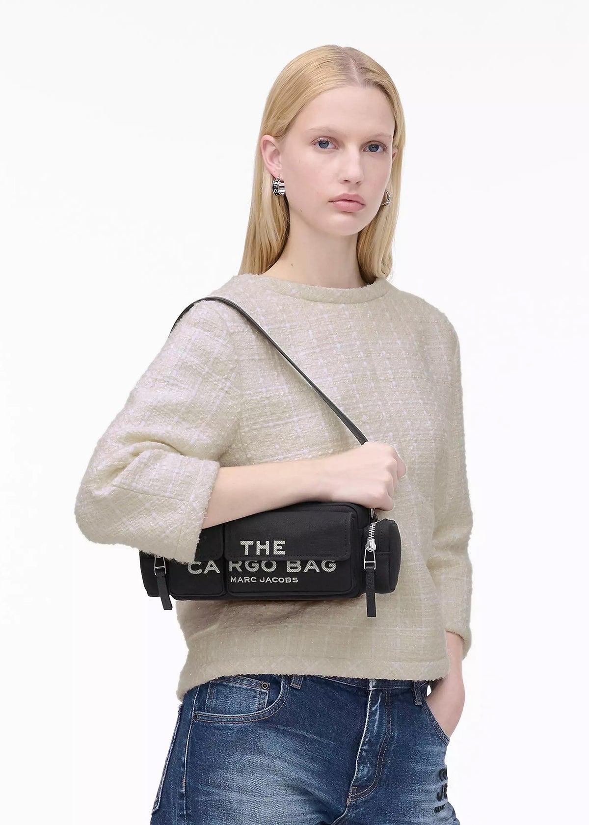 The Cargo Canvas Black Shoulder Bag