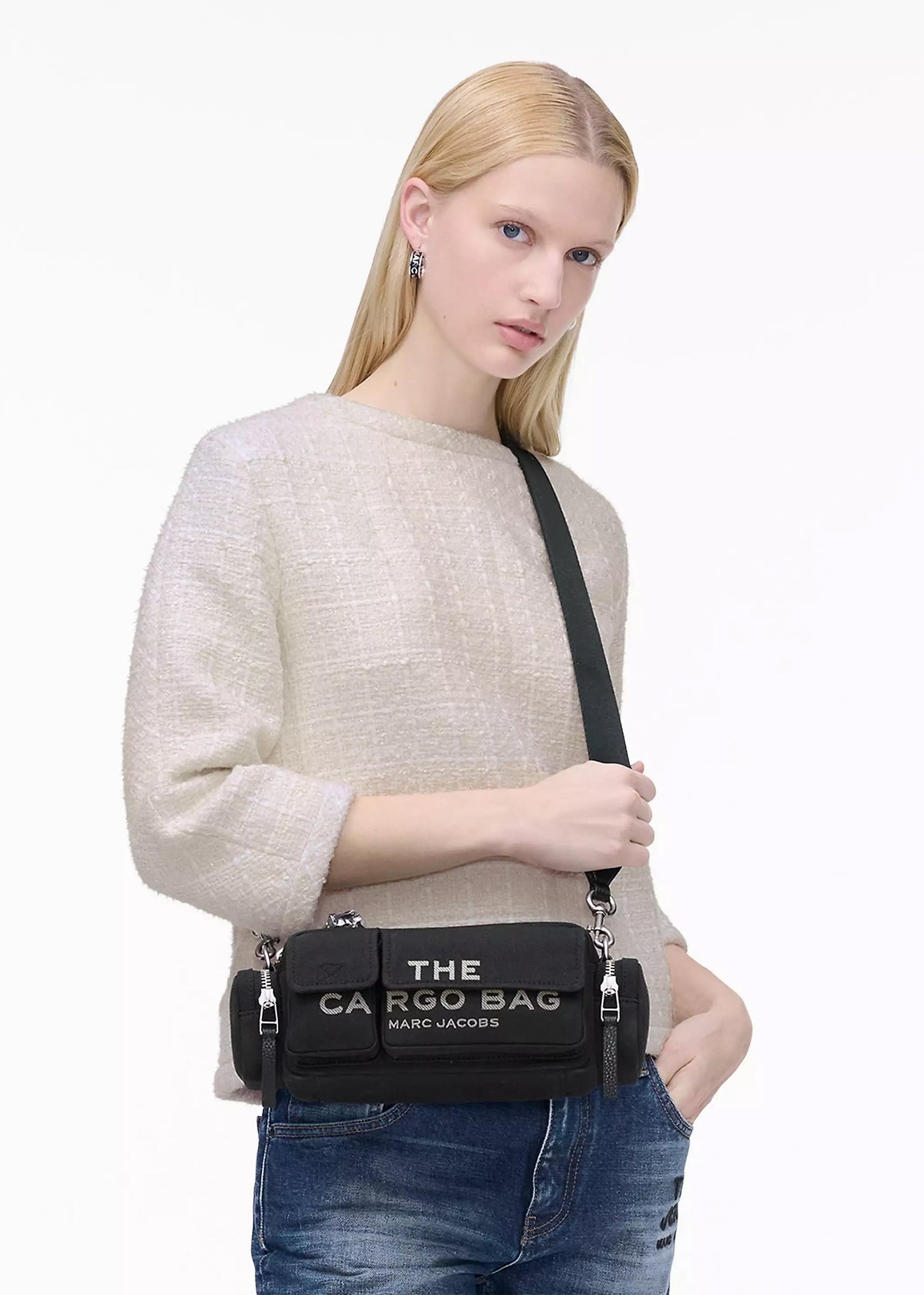 The Cargo Canvas Black Shoulder Bag