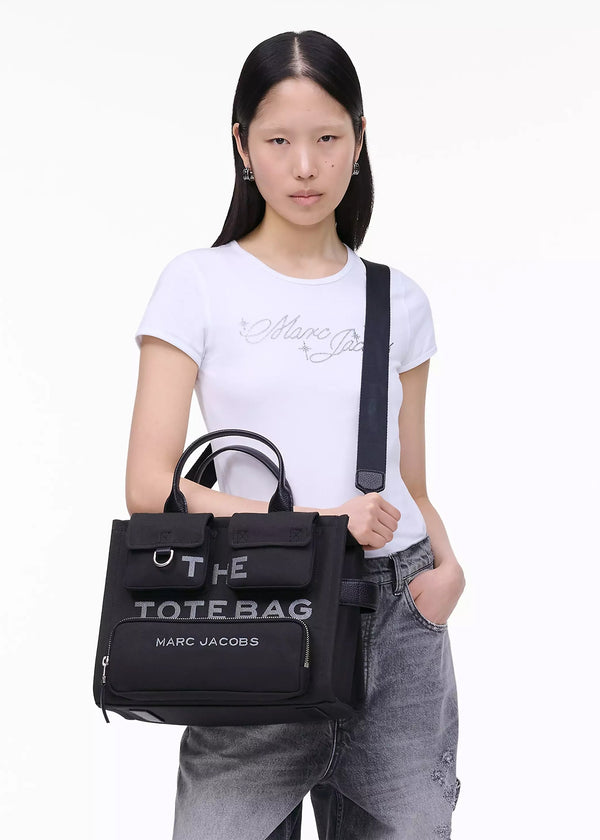 The Cargo Canvas Medium Black Tote Bag