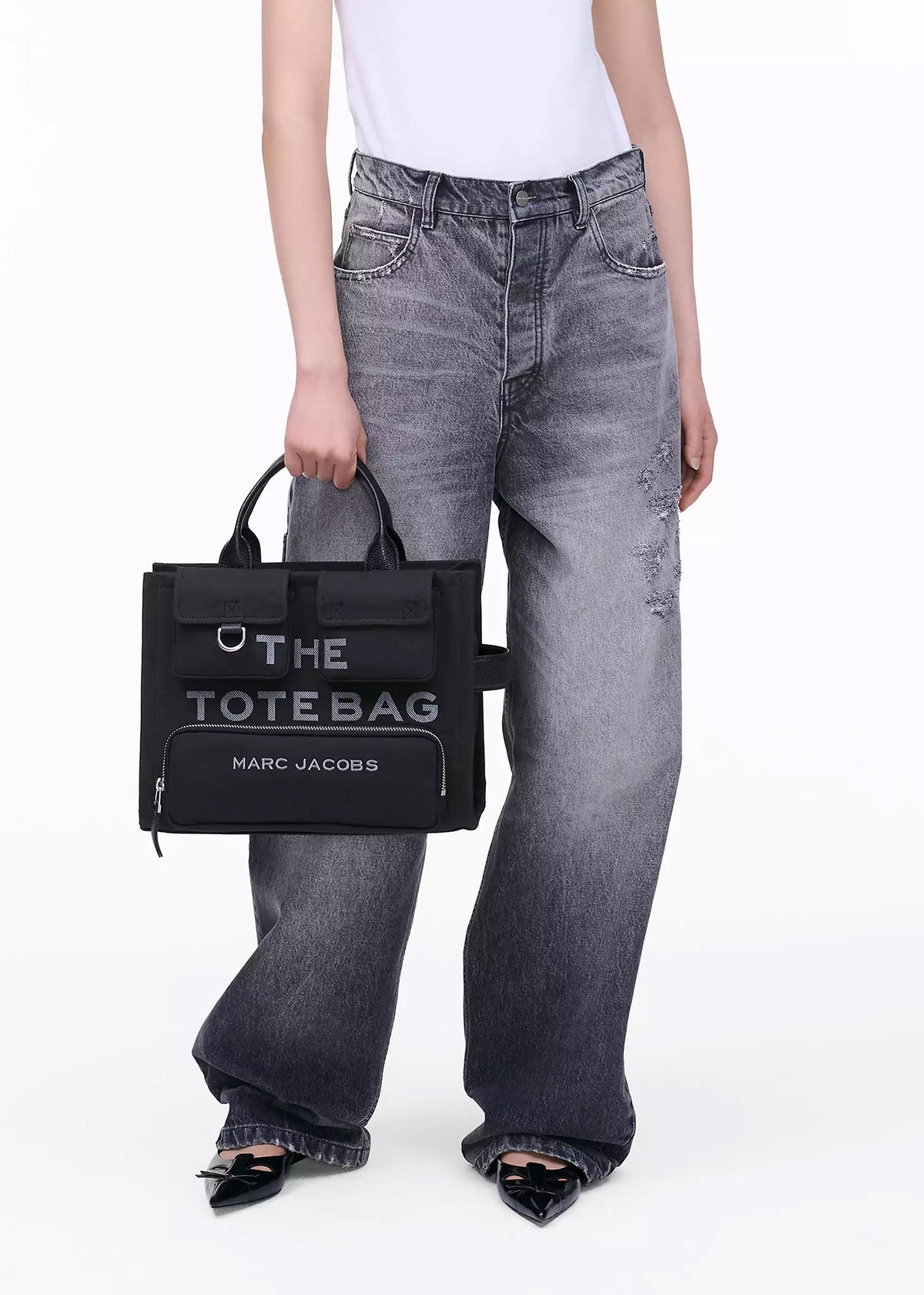 The Cargo Canvas Medium Black Tote Bag