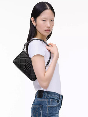 The Quilted Snapshot Convertible Black Leather Shoulder Bag