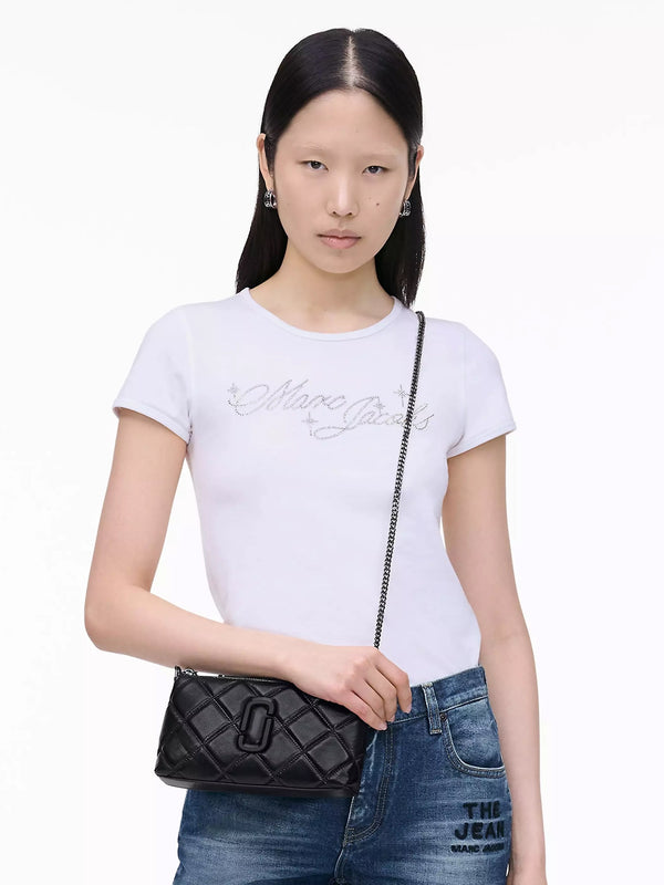 The Quilted Snapshot Convertible Black Leather Shoulder Bag