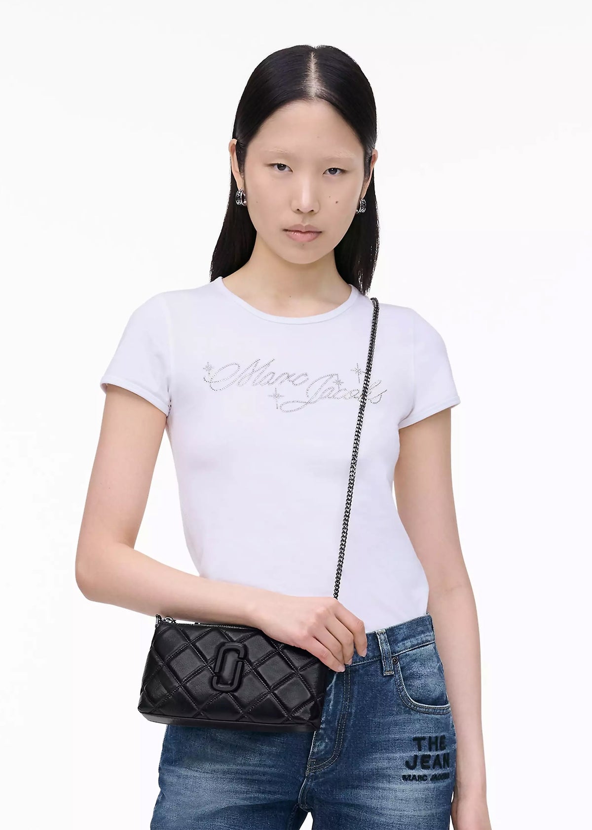 The Quilted Snapshot Convertible Black Leather Shoulder Bag