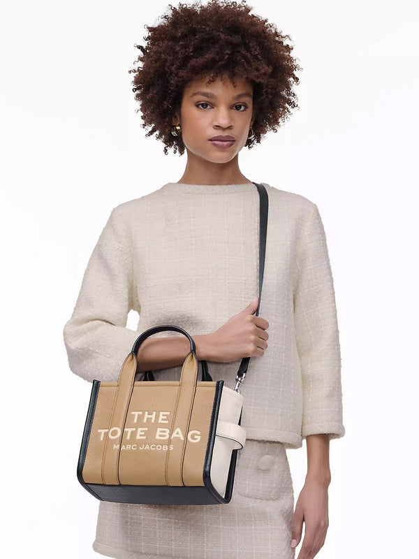 The Colourblock Small Camel Multi Leather Tote Bag