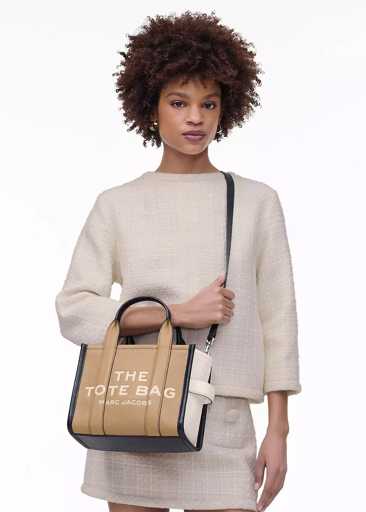 The Colourblock Small Camel Multi Leather Tote Bag