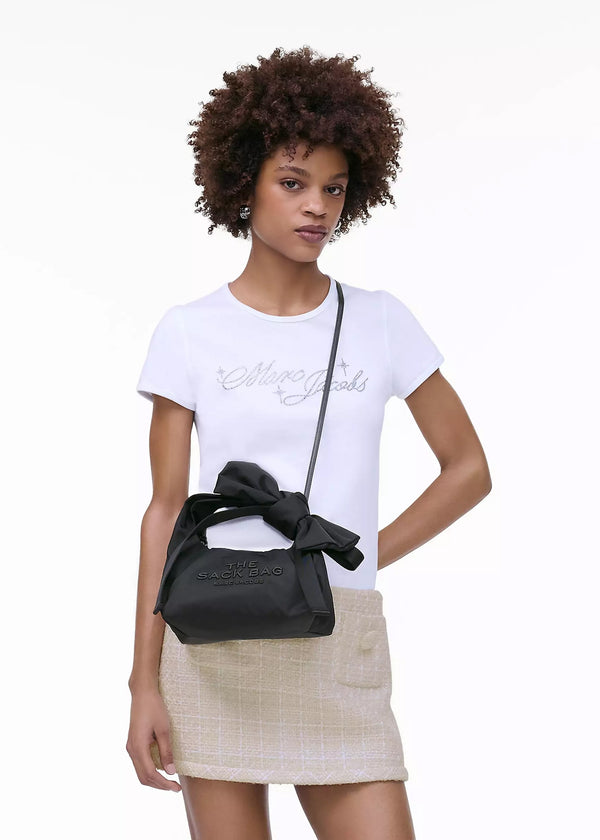 The Bow Nylon Mini Black Sack Bag
