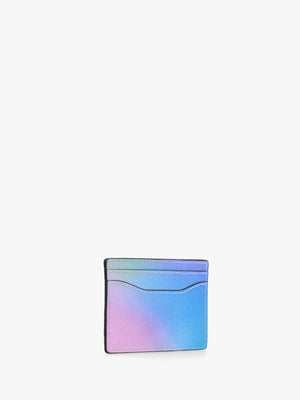 The Airbrush Utility Blue Multi Leather Card Case