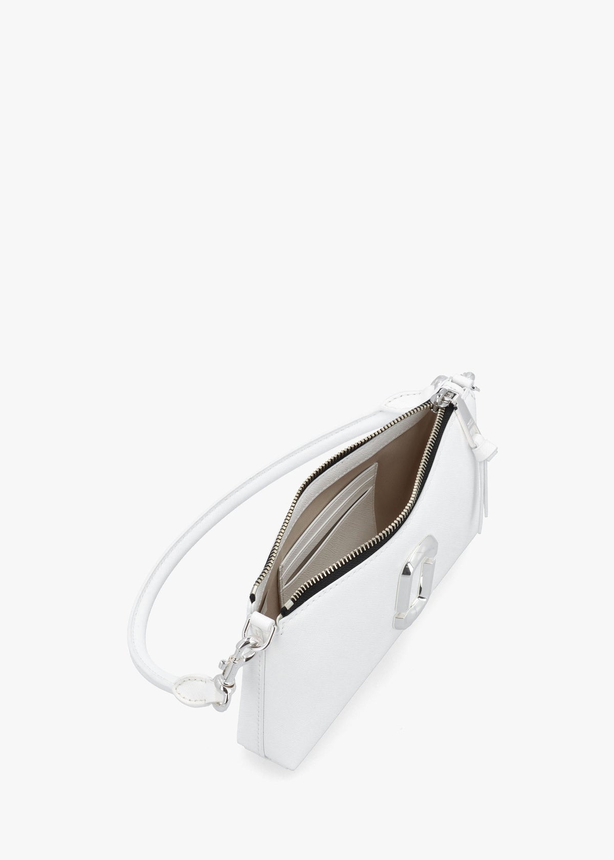 The Snapshot DTM Convertible White Leather Shoulder Bag