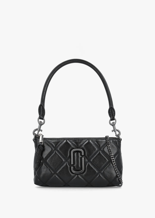 The Quilted Snapshot Convertible Black Leather Shoulder Bag