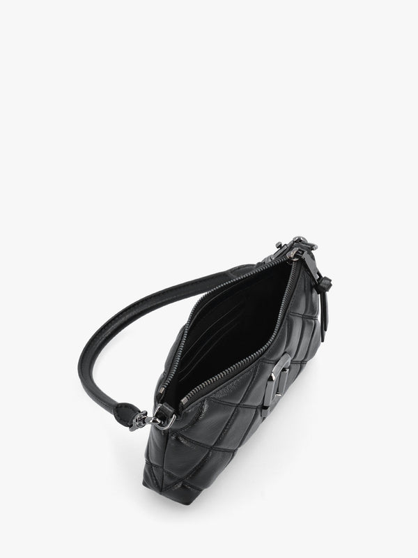 The Quilted Snapshot Convertible Black Leather Shoulder Bag