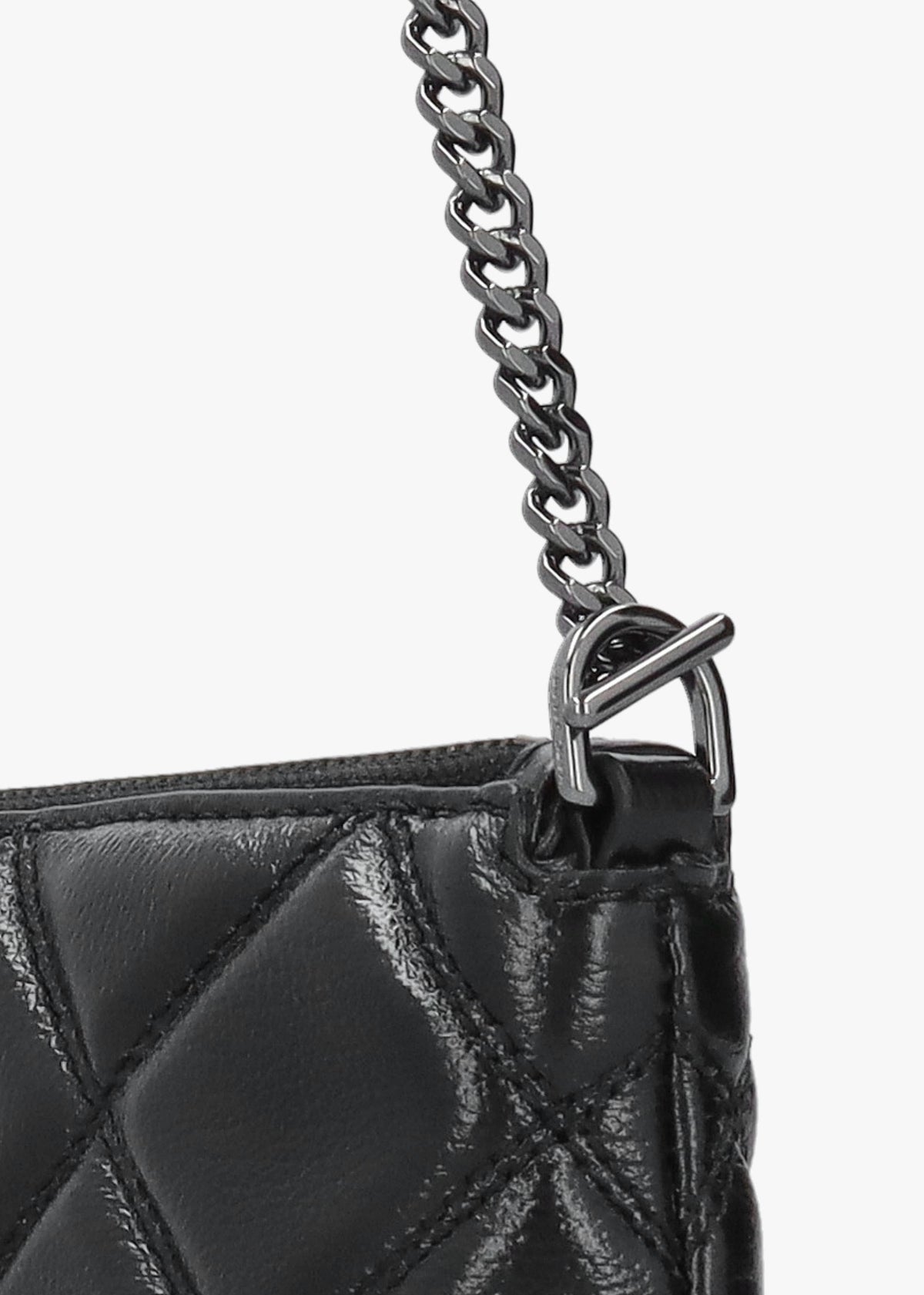 The Quilted Snapshot Convertible Black Leather Shoulder Bag