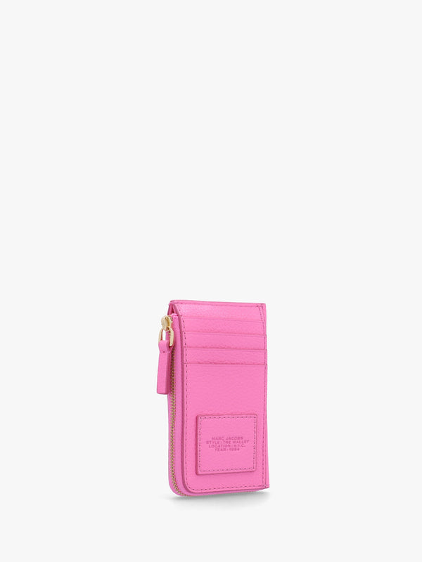 The Leather Top Zip Bow Pink Multi Wallet