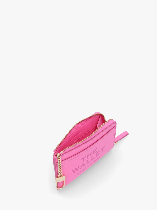The Leather Top Zip Bow Pink Multi Wallet