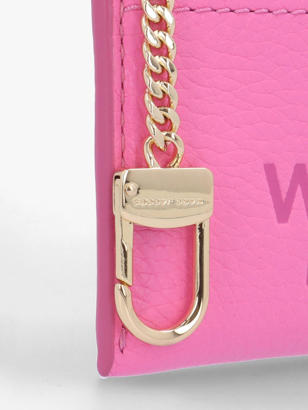 The Leather Top Zip Bow Pink Multi Wallet