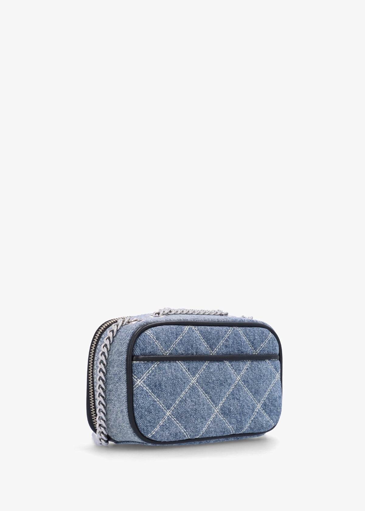 The Quilted Softshot Light Wash Indigo Denim Cross-Body Bag