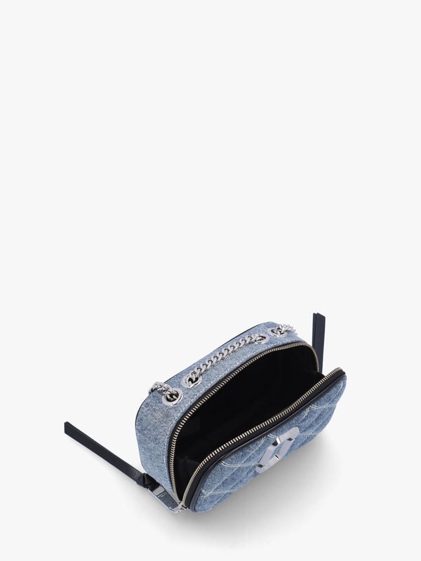 The Quilted Softshot Light Wash Indigo Denim Cross-Body Bag